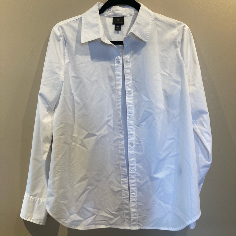 Worthington slim fit white button up!